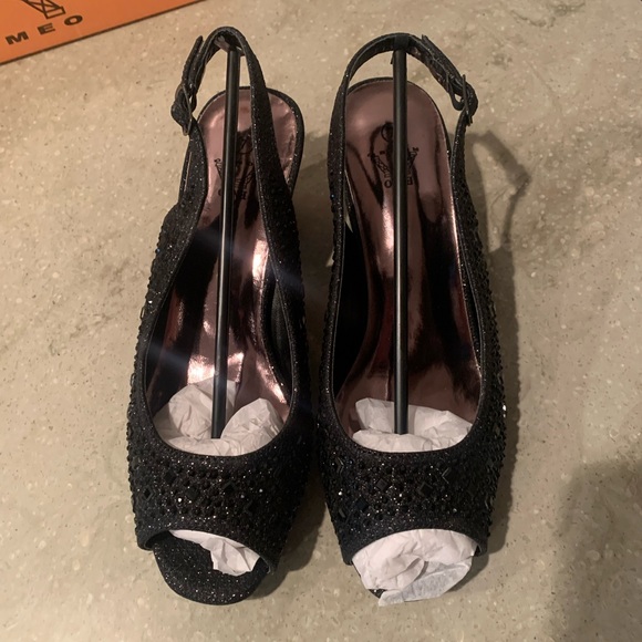 Enzo Romeo | Womens Open Toe Low Heel | Wedding Rhinestone Shoes - Picture 3 of 6